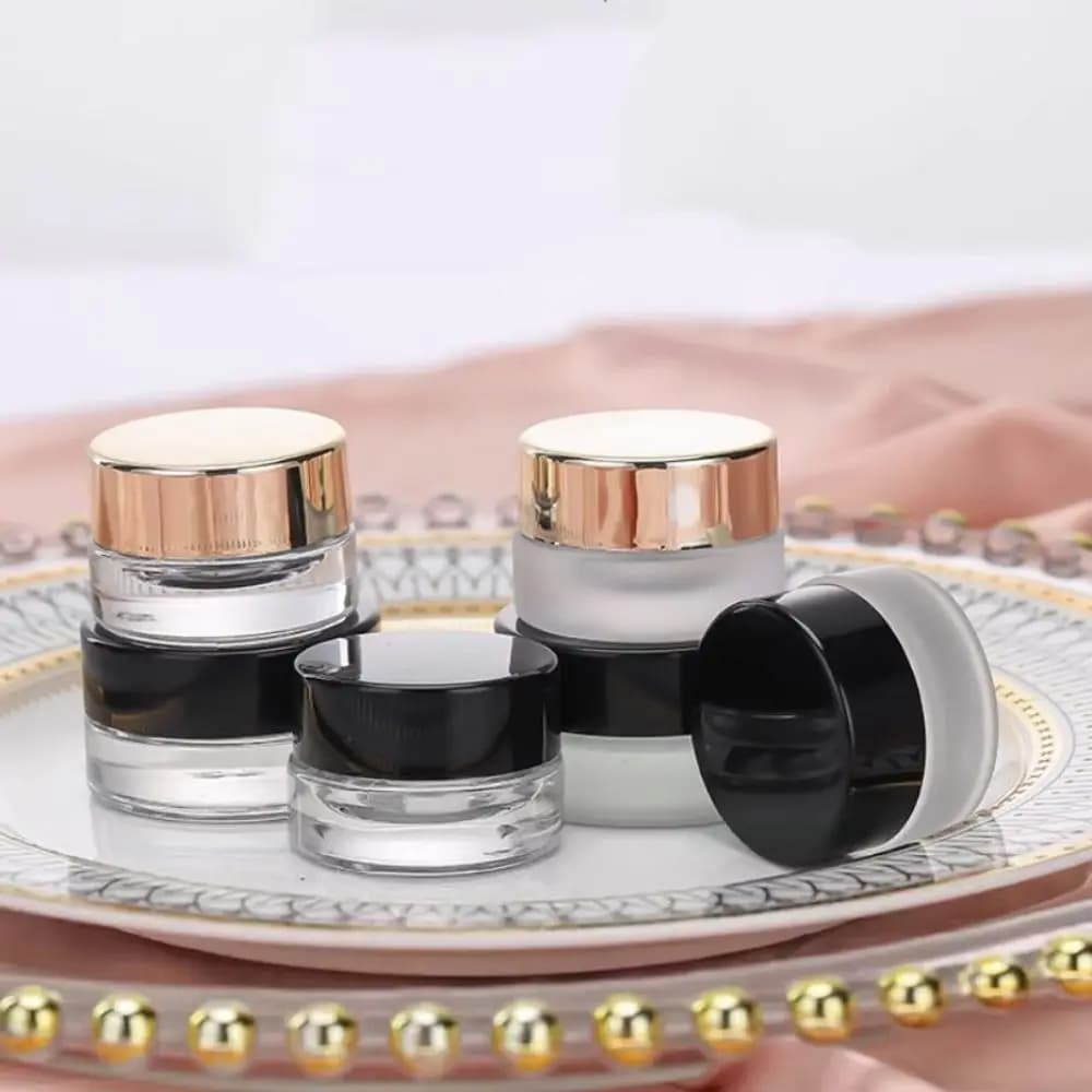 Black Gold Eye Cream Corrector Mini Makeup Jar 3 g 5 g White Glass Lotion Fial for Leather Care