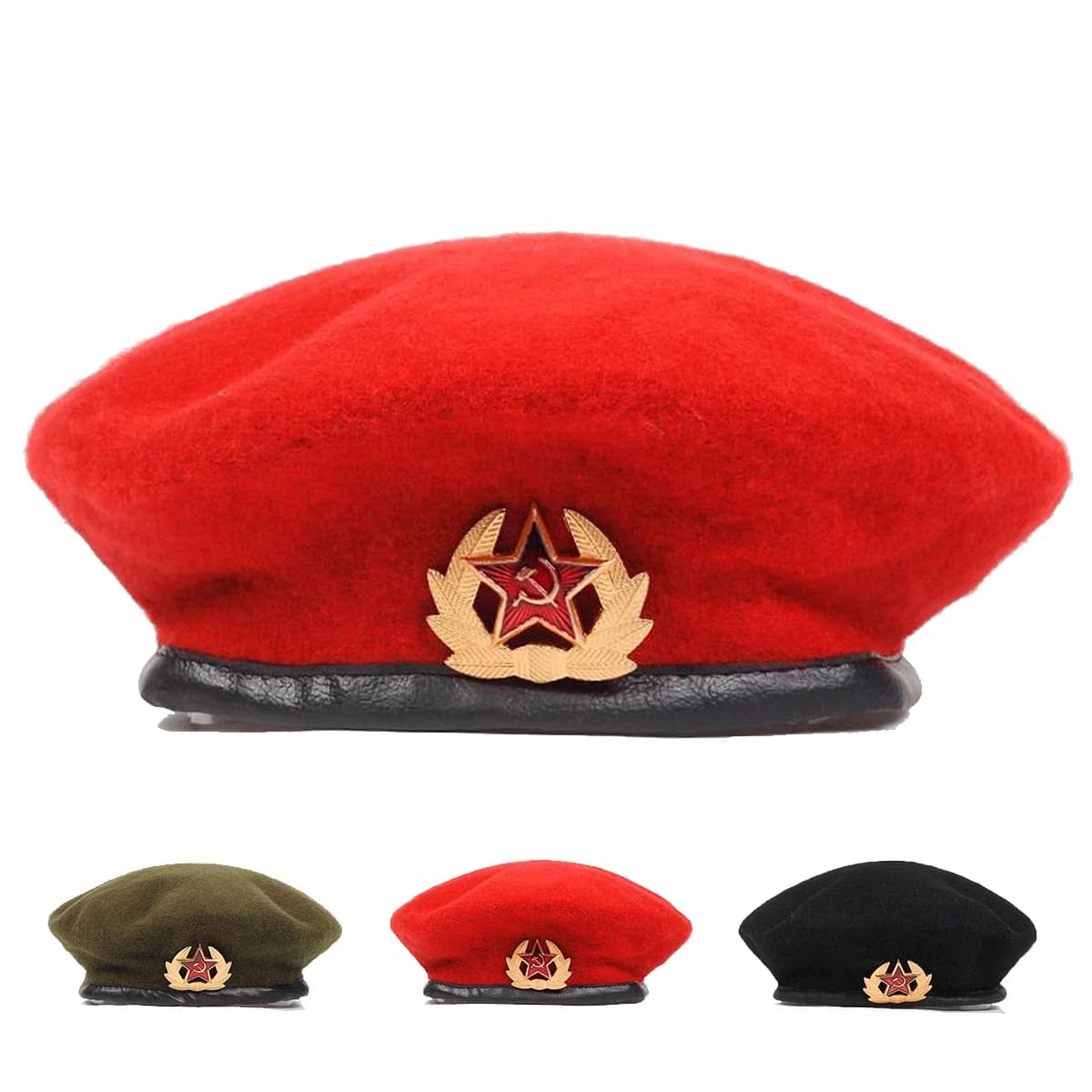 Berretto Unisex con Spilla a Stella a Cinque Punte, Cappello da Pittore per Uomo e Donna, Berretti Caldi Autunno Inverno