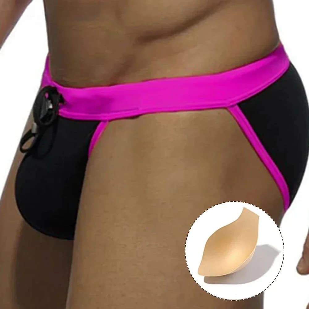 Costumi da bagno da uomo sexy Tronco Intimo da spiaggia maschile Pantaloncini da bagno Pene Pad Slip push up Costume da bagno Costume da bagno da surf Mutandine