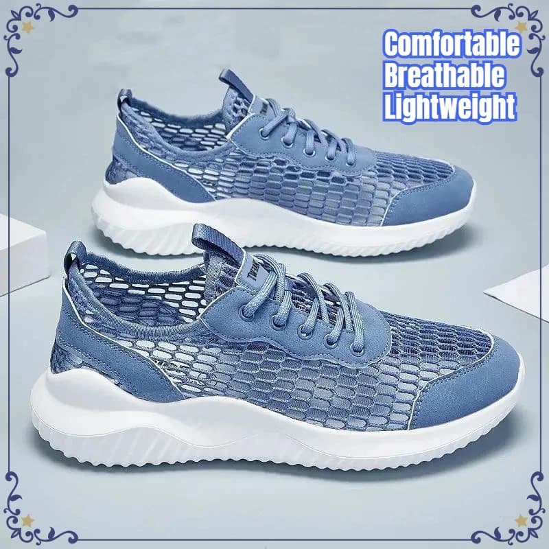 New Summer Men Hollow Mesh Shoes Breathable Lightweight Casual Comfortable Thin Sports Sneakers Non-slip Walking Shoes for Male