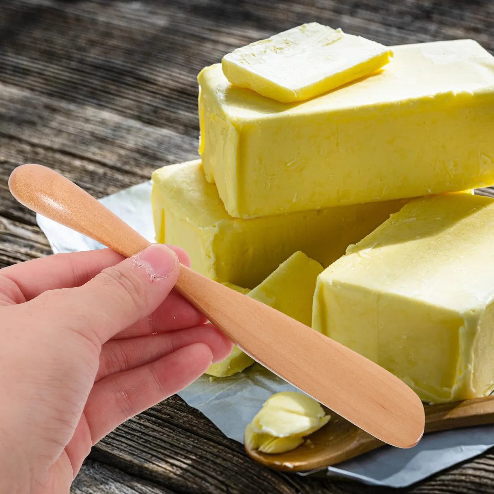 5Pcs Wooden Face Mask Sticks Butter Spreader Set Kitchen Tools Jam Spreader Cheese Knife Bread Cutter Cooking Accessories