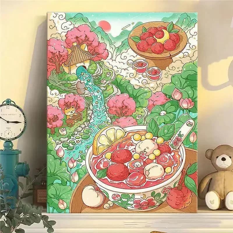 Acrylic Paint By Numbers Fresh Summer Painting By Numbers on Canvas Coloring By Number for Adults Paint Digital Art