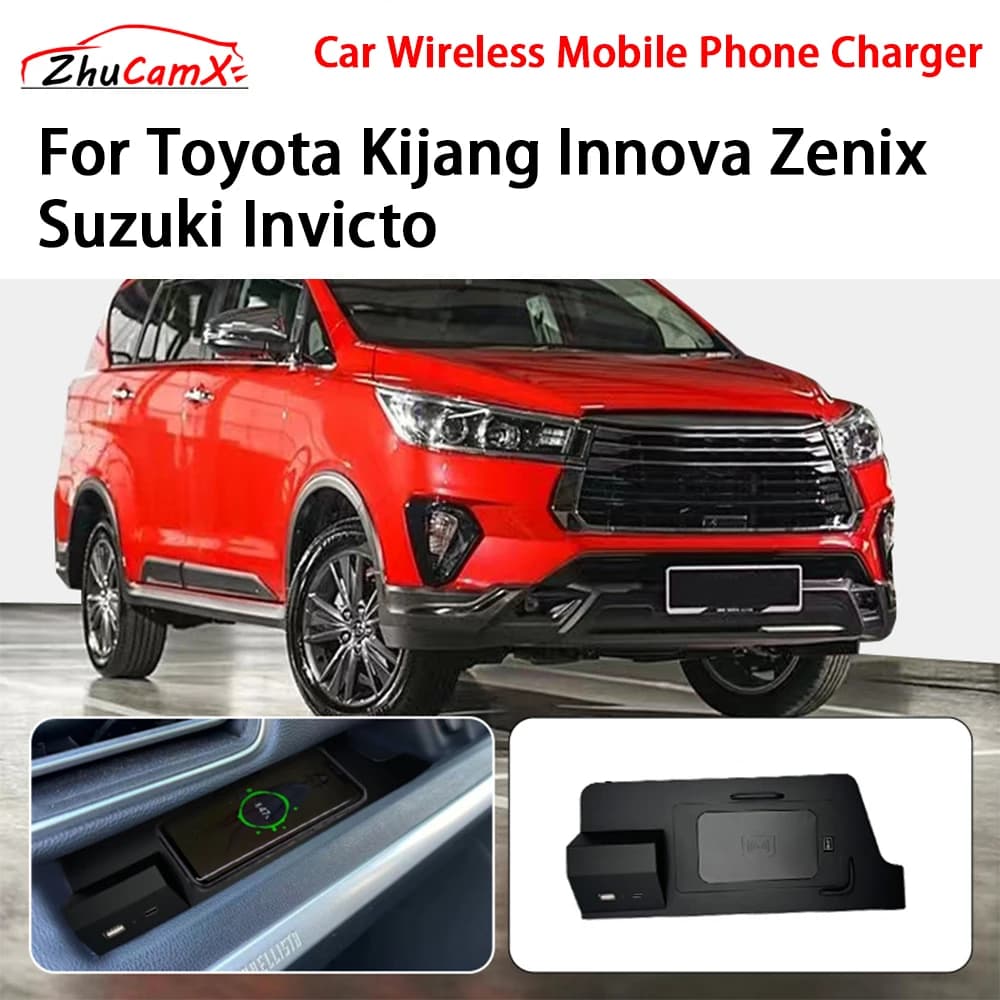 Wireless Phone Charger for Car Central Storage Console QI 18W iPhone for Toyota Kijang Innova Zenix Suzuki Invicto AG10