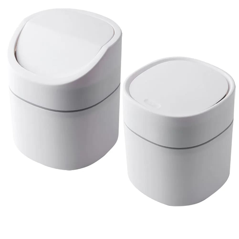 Cestino per rifiuti da tavolo in plastica, 2 pezzi, mini cestino per rifiuti, inodore, robusto, piccolo, per scrivania, ufficio, cucina, camera da letto