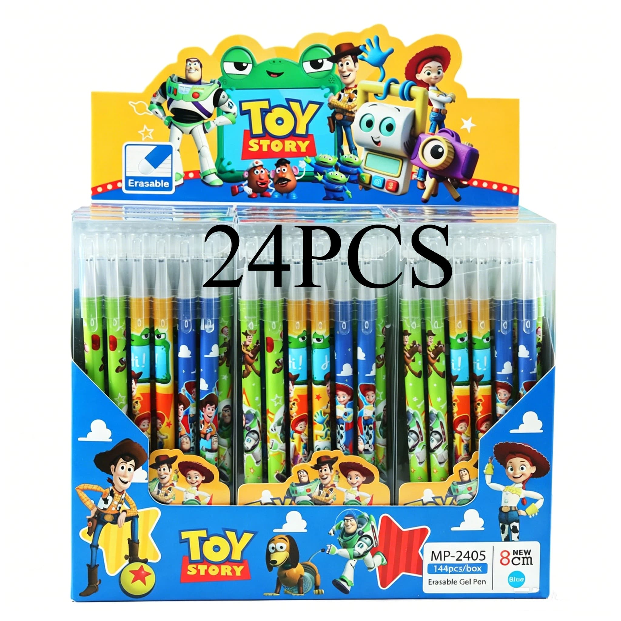 6/12/24pcs Toy Story Erasable Gel Pens Set Blue Ink 0.5mm Fine Point Neutral Student Office School Supplies Birthday Gift