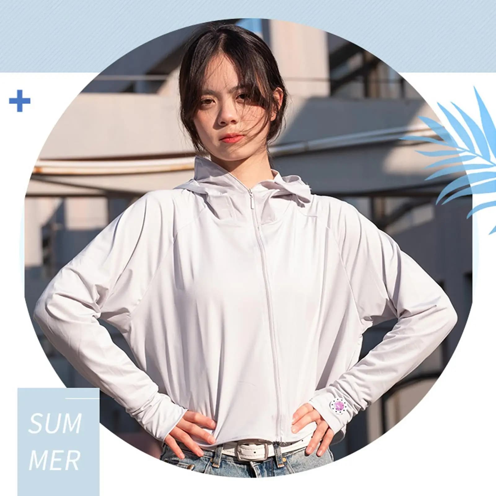 Women's Sun Protective Jacket Full Zip Hoodie Cooling Long Sleeve Women Sun Protection Clothing For Outdoor Hiking Walking