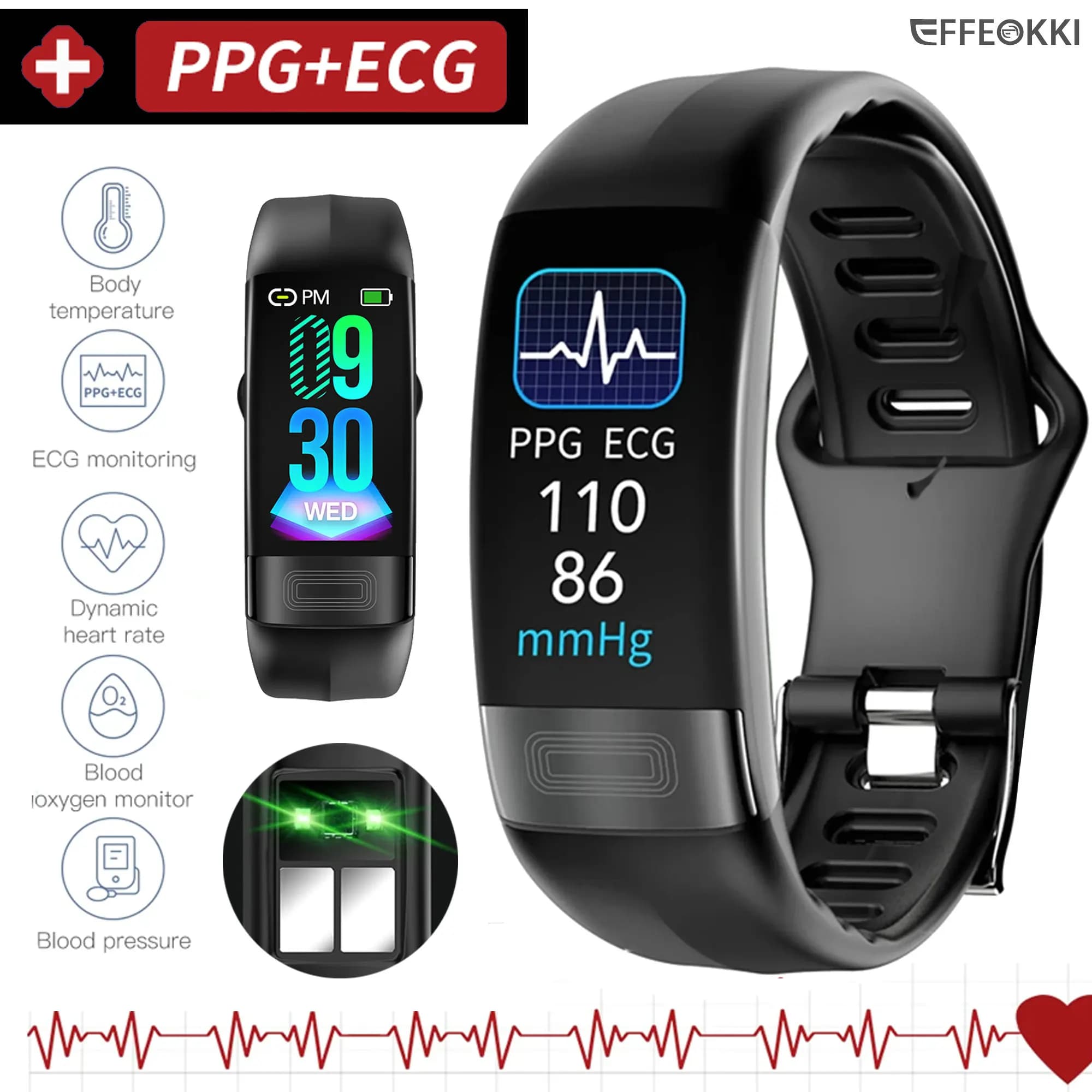 2023 EKG PPG Spo2 Smart bracciale Watch Medical Health ECC Fitness Tracker per uomo donna Calorie Smartwatch per la pressione sanguigna