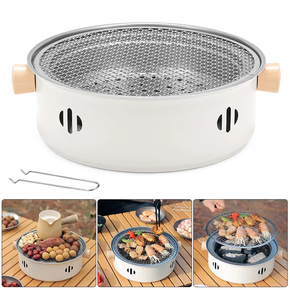 Coal barbecue grill portable compact table grill with grid Multifunction camping stove for outdoor patio