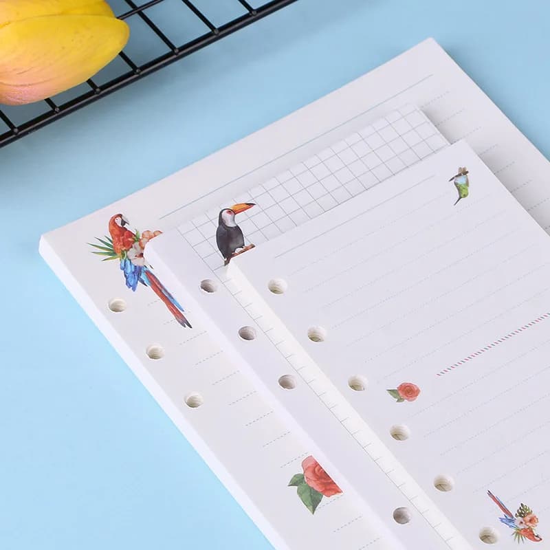 A5A6A7 45 Lenzuola Kawaii Notebook a fogli mobili Ricarica di carta Raccoglitore a spirale Indice Pagine interneGrid Line Point Planner Sketchbook