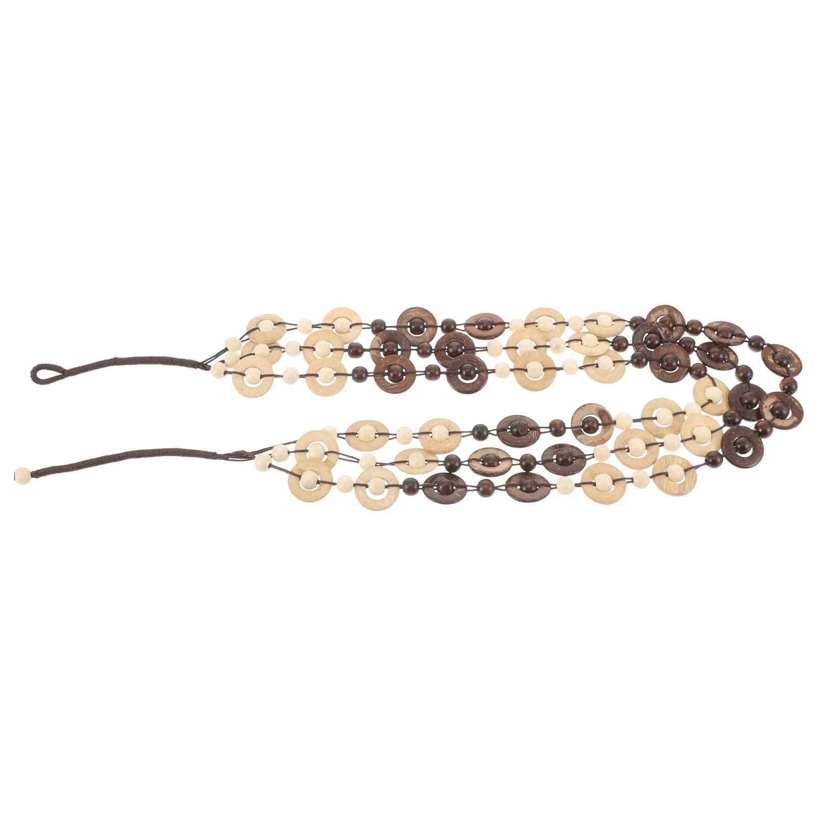 Bohemia Coconut Shell Wooden Beads Necklace Retro Hand-Knitted Stylish Pendant Charm Beach Jewelry for Women Girls Fashion