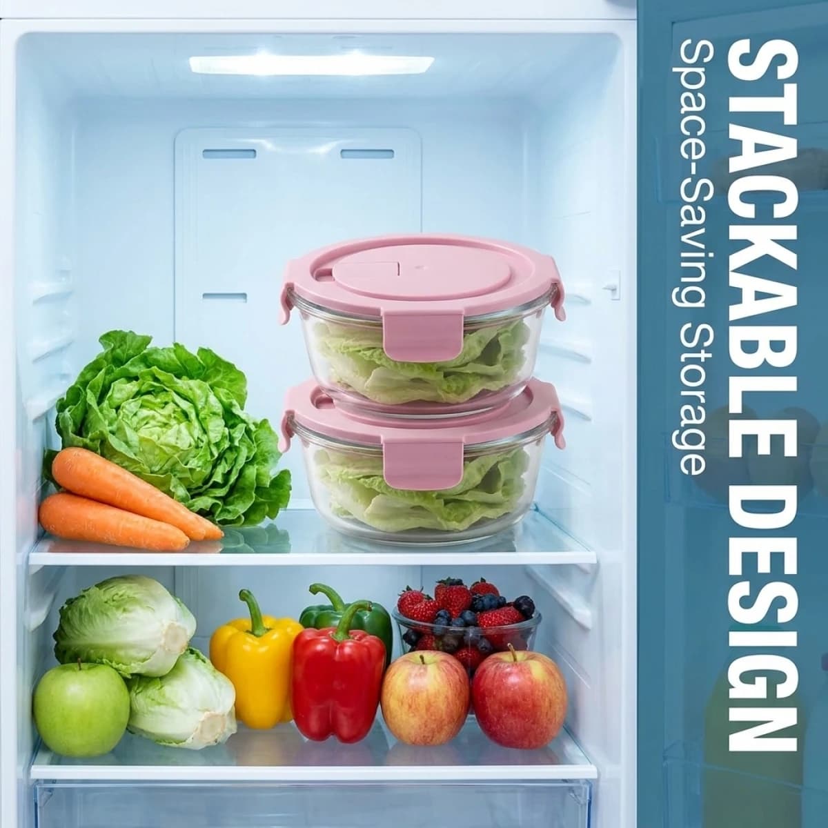 Contenitori in Vetro per Alimenti con Coperchi, Adatti al Microonde, Ermetici e Anti-perdita, Contenitori per Preparazione Pasti con Coperchio Staccabile