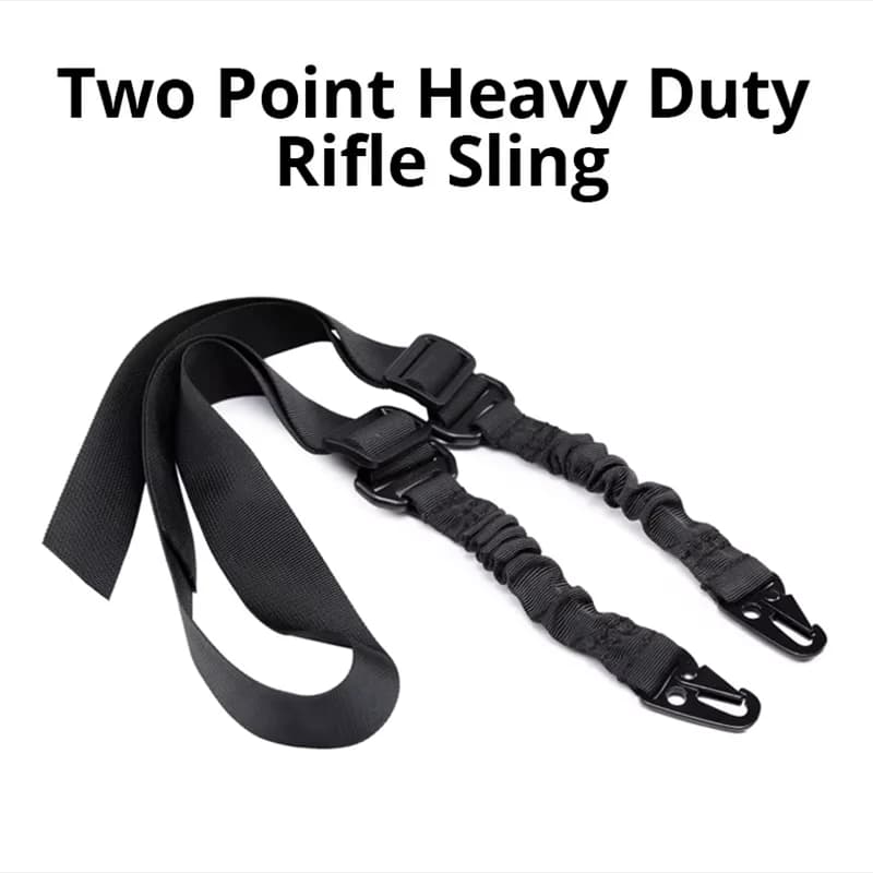 Tactical Two Points Sling Bungee Shoulder Strap Durable Nylon Rifle Belt Heavy Duty Sling for Outdoor Hunting Sports Accessories