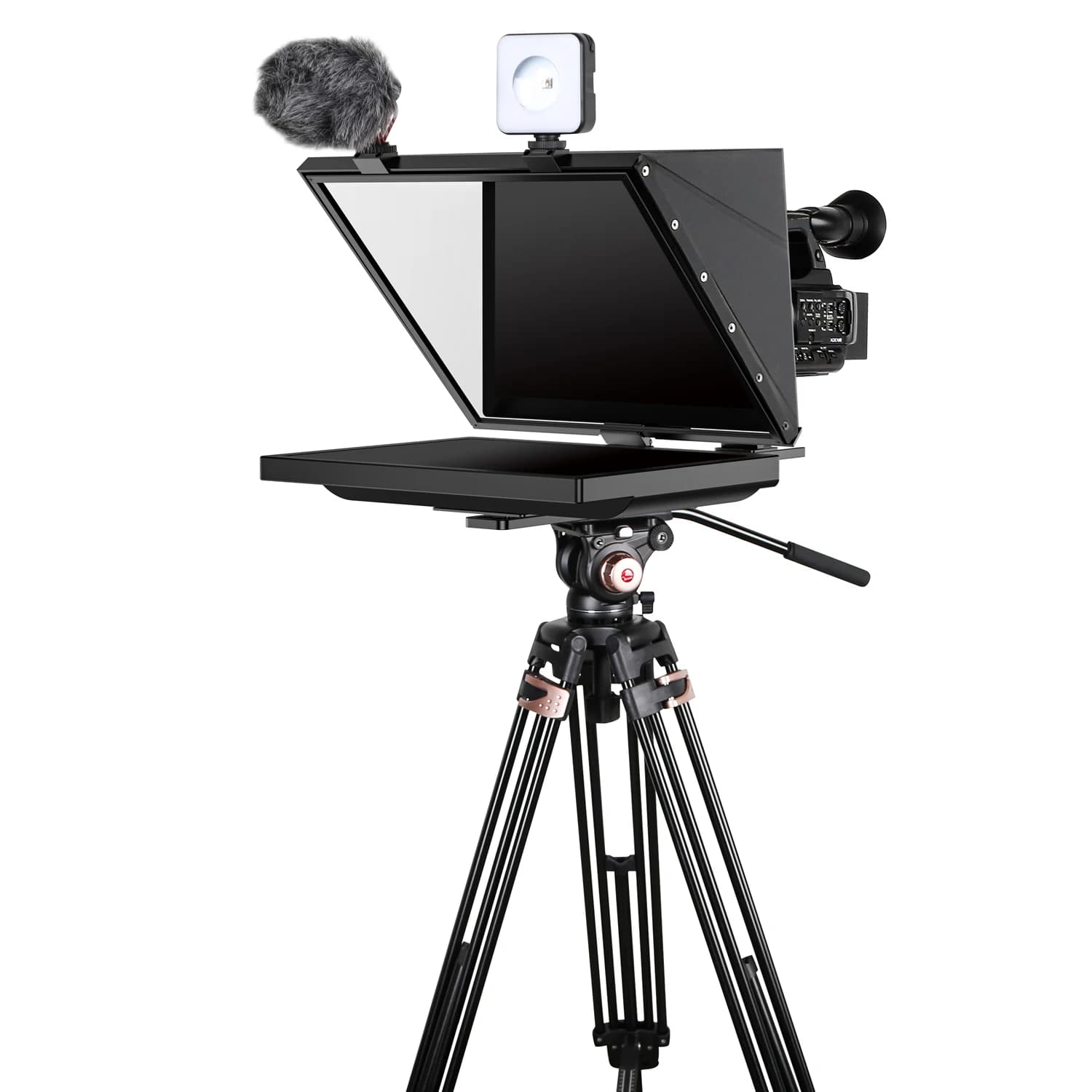 Desview 19" Interview Conference Video Recording Prompting Buckled Magnetic Sunhood Teleprompter for DSLR Tablet Phone Shooting