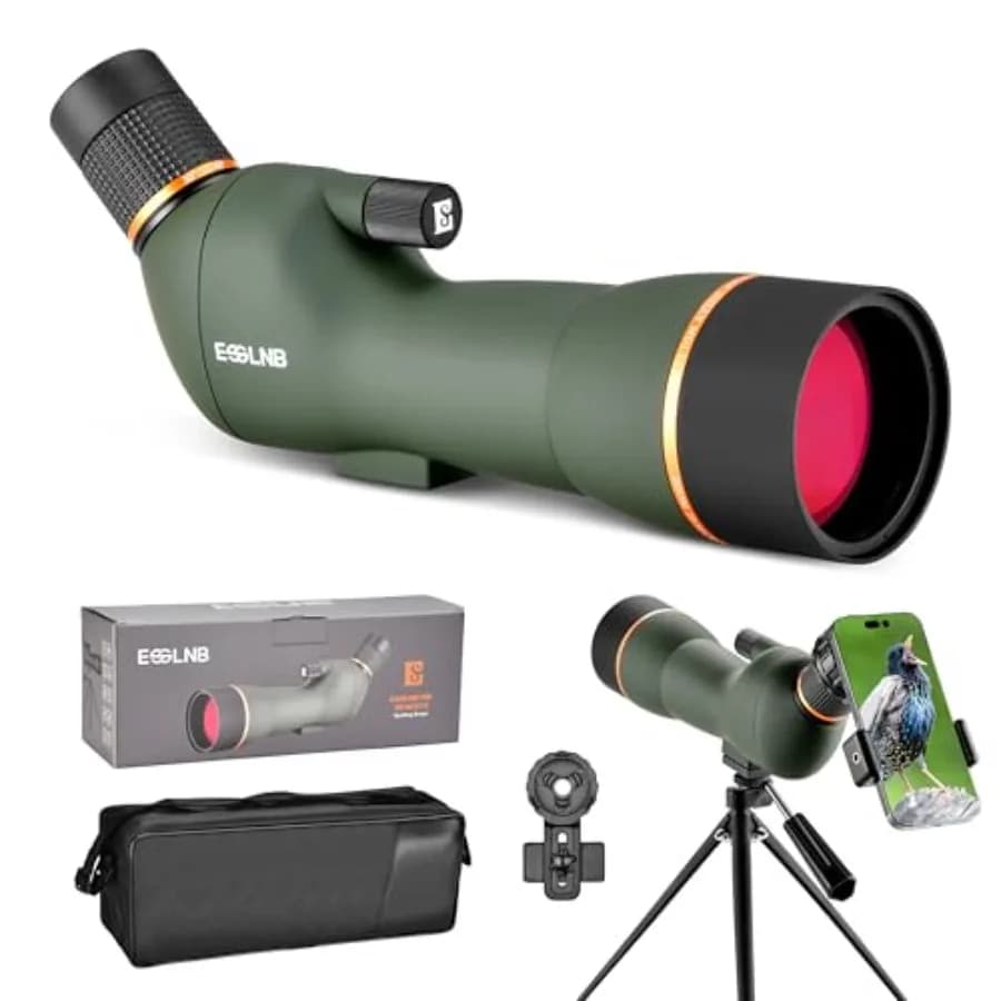 Spotting Scope with Tripod for Target Shooting, Bird Watching, Wildlife Viewing: BAK4 HD Waterproof Fogproof Spotter Scope with