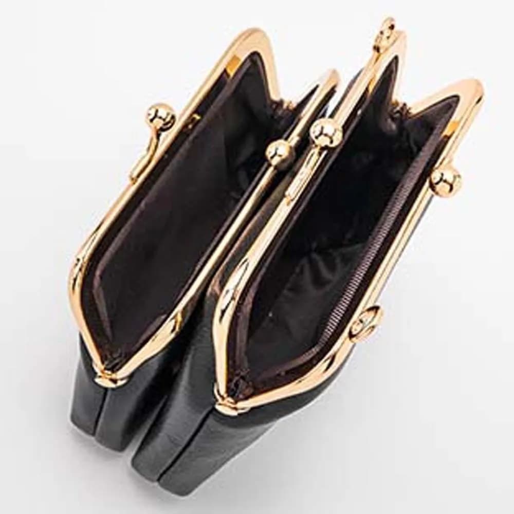 Elegant Kiss Lock Shoulder Bag Mini Magnetic Buckle Pearls Chain Crossbody Bag PU Leather Solid Color Detachable Coin Purse Lady