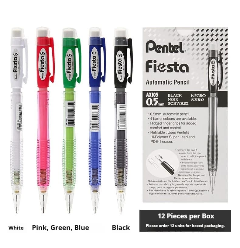Pentel AX105 Mechanical Pencil Set 0.5/0.7 Students Writing Not Easily Broken Core Stationery Pencil With Eraser School Supplies