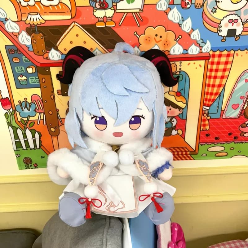 Peluche Anime Genshin Impact 40cm, Bambola Cartoon Ganyu, Morbido Pupazzo Kawaii, Decorazione per Camera, Modellino da Collezione
