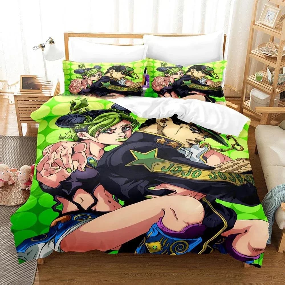 JoJo Bizarre Adventure 3D NUOVA Copripiumino Federa Set di biancheria da letto Adulto Ragazzo Ragazza Decorazione camera da letto Bambini Singolo Doppio Grande