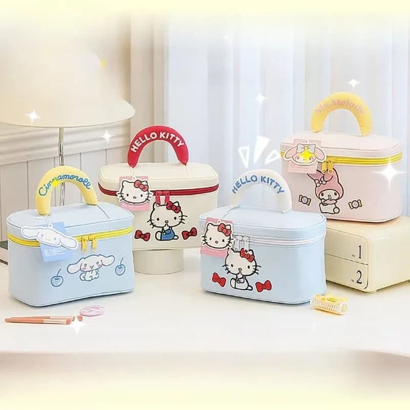 Nuova Borsa Cosmetica HelloKitty per Donne, Carina e Portatile, Borsa per Cosmetici da Viaggio d'Affari, Borsa Tridimensionale per la Conservazione dei Cosmetici