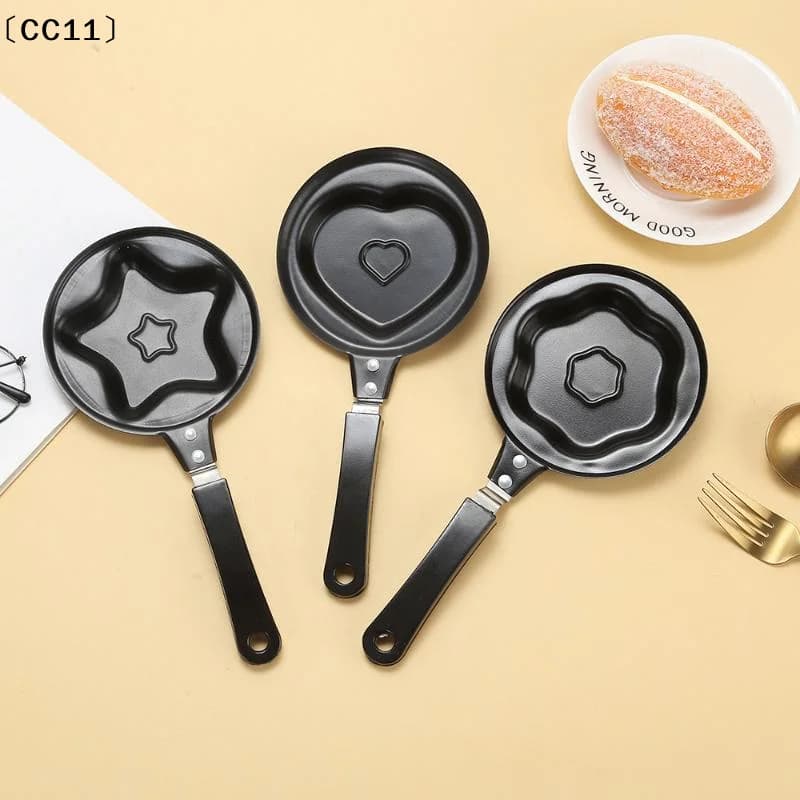 Mini Padella a Forma di Cuore per Uova e Pancake, Padella per Omelette Senza Coperchio in Ghisa Nera, Articoli da Cucina〔CC11〕