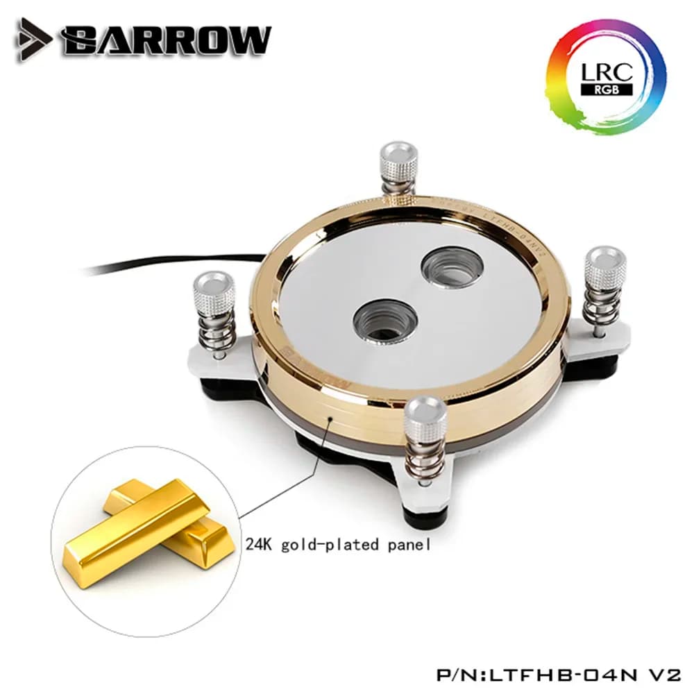 Barrow Gold Plated CPU Water Block Waterblock per INTEL LGA1150 1151 1155 1700 1200/ X99 2011 /AMD AM3 AM4 Systems 5V CPU Cooler