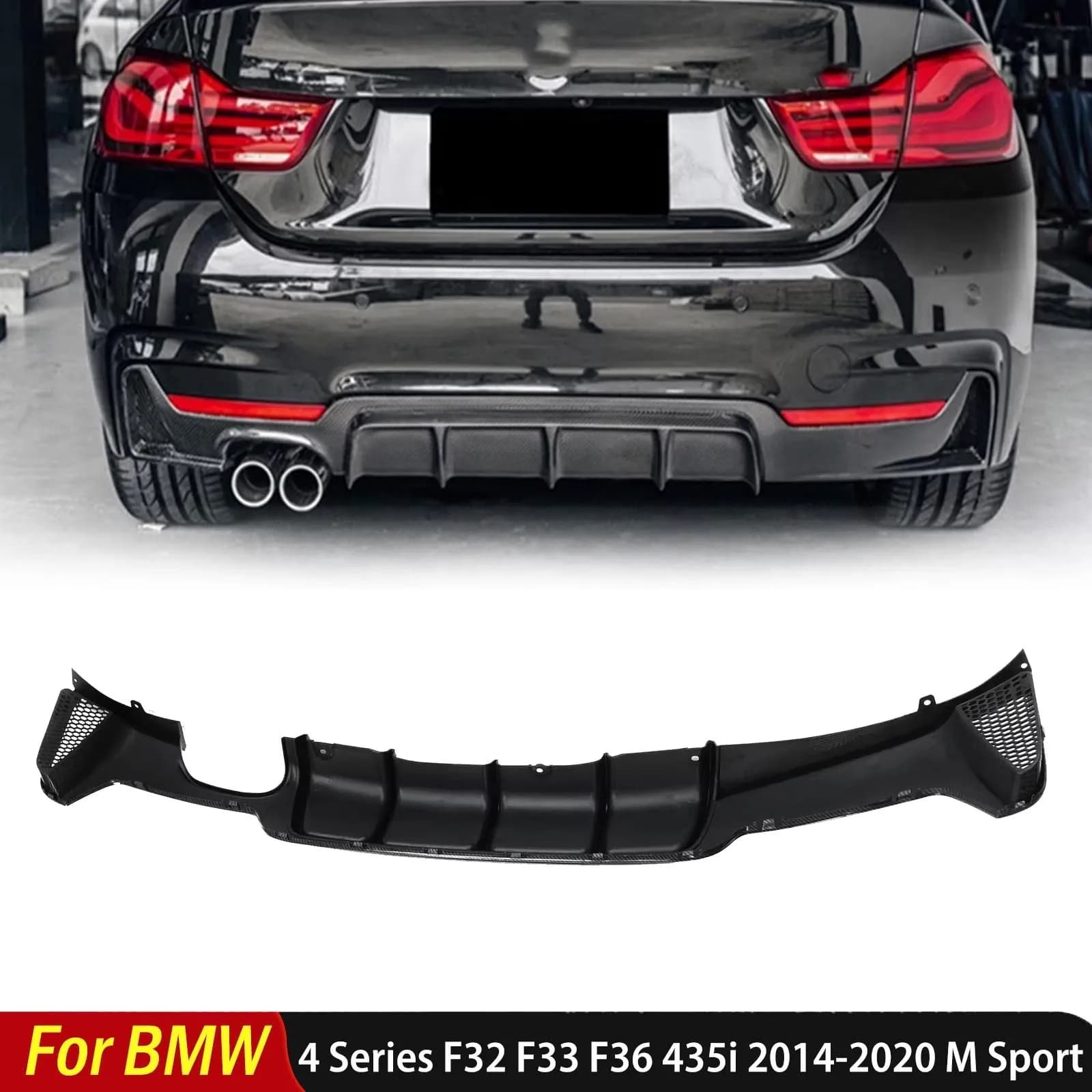 Per BMW Serie 4 F32 F33 F36 435i 2014-2020 M Sport Paraurti Posteriore Diffusore Lip Guard Spoiler Piastra Splitter Accessori Auto