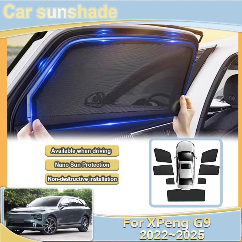 Per XPeng G9 Accessori 2022 ~ 2025 2023 2024 Auto Maglia Visiera Parasole Coperture Protezione Solare Tende Protezione UV Accessori Auto