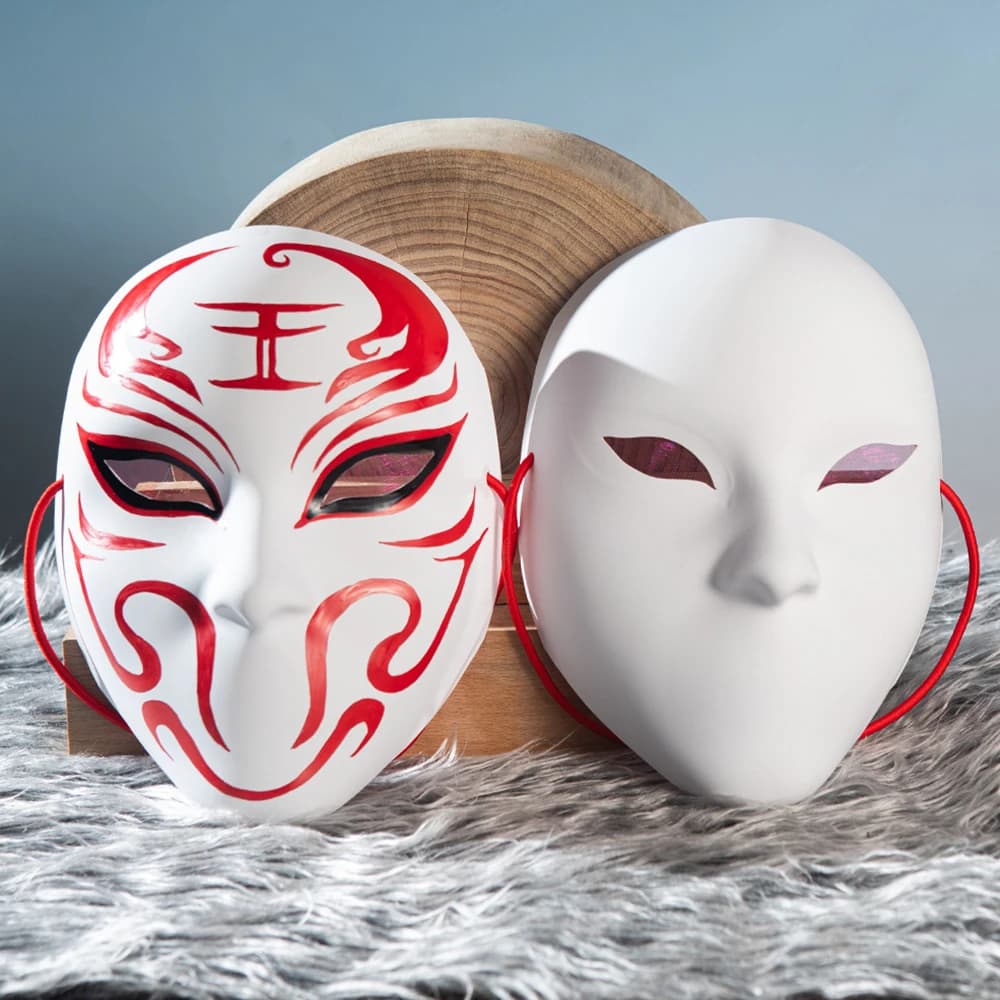 Cosplay Slash God King Maschera Divertente Unisex Adlut Fai da te Maschera bianca vuota Masquerade Halloween Carnevale Festa Costume Puntelli