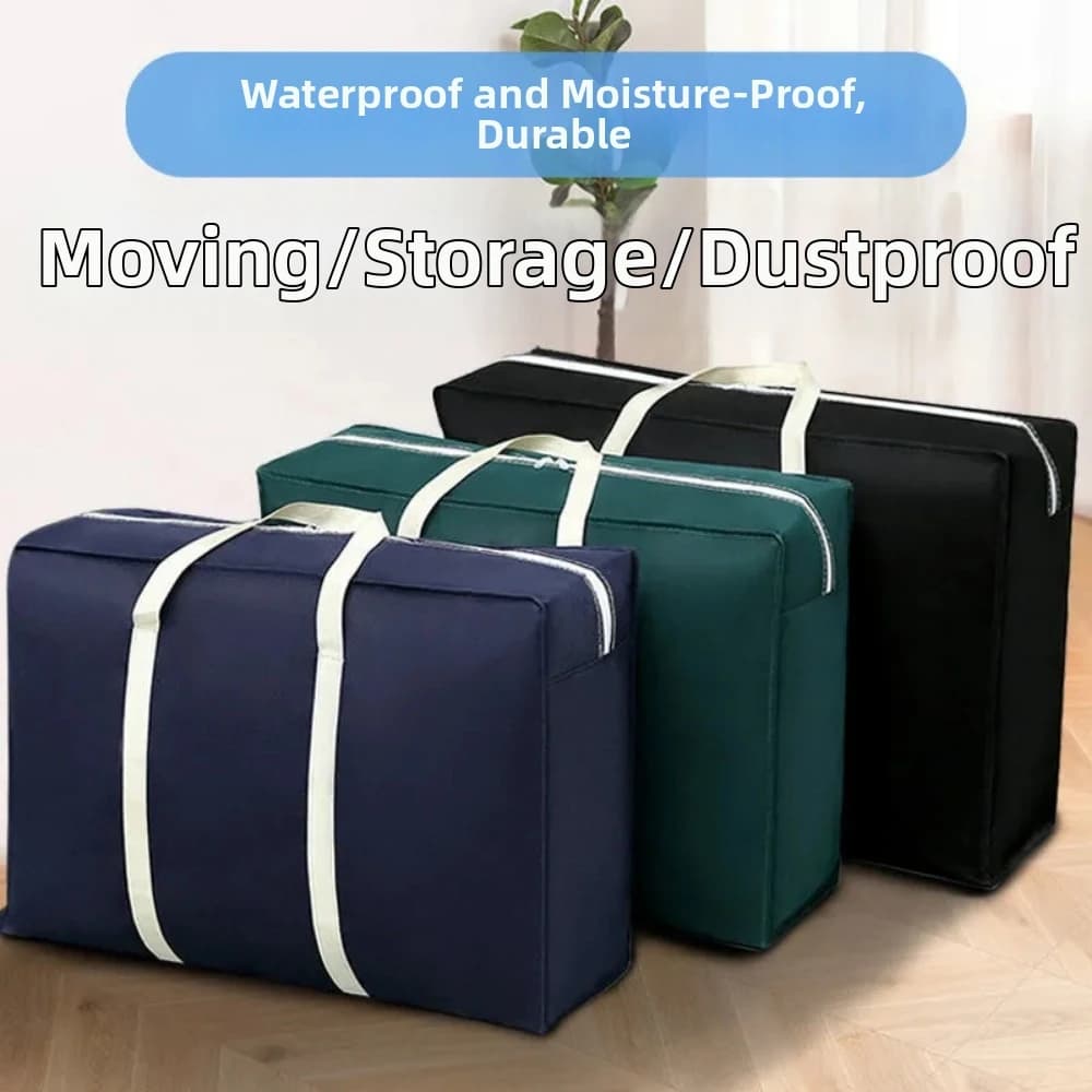 New Extra Large Moving Luggage Bags 4 Sizes Waterproof Non-woven Fabric Cubes Black Laundry Shopping Bag