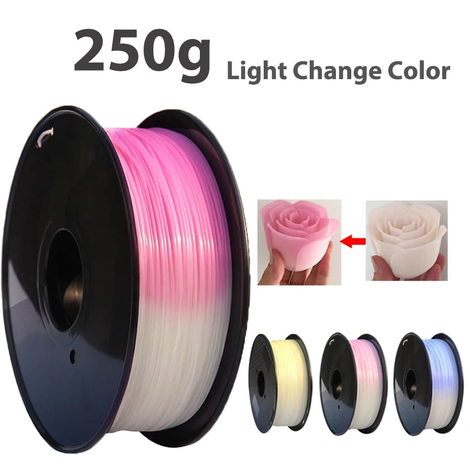 250g PLA Change light color 3D Printer Filament Printing material Sublimation Plastic White Pink Blue PLA for 3D Printer 95A
