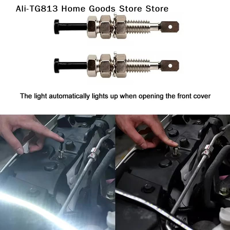[TG813] 2 pz. Interruttore a perno per cofano e portiera, luce di allarme regolabile, vite di fissaggio universale per allarme auto, sicurezza regolabile per auto e camion