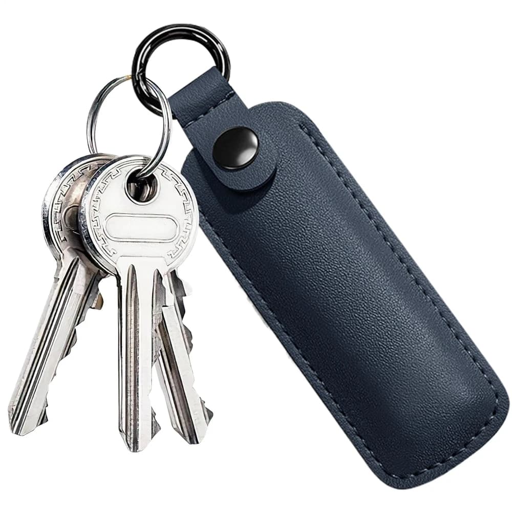 Custodia Protettiva in Pelle PU per Chiavetta USB, Portaoggetti da Viaggio Portatile, Cover per Memory Stick con Portachiavi