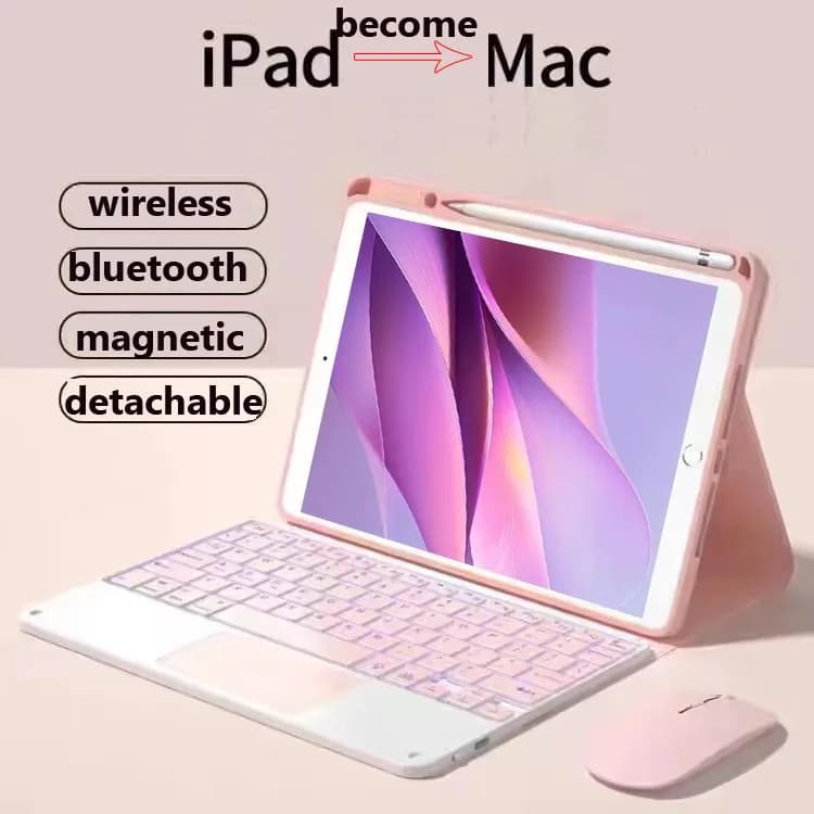 Keyboard with Case for Infinix Xpad 20 Pro 12" 2025 Smart Tablet Case Touchpad Keyboard and Bluetooth Mouse with Pencil Slot