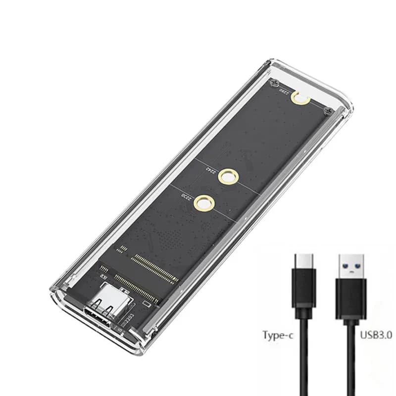 M.2 NVME PCIe NGFF SATA Dual Protocol SSD Case, USB Type-C PCI-E M2 Exterior Box