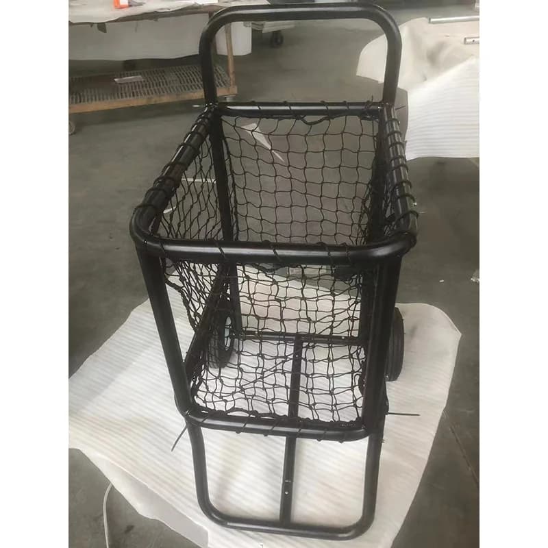 Carrello da tennis nero, carrello per palline e racchette, cesto raccoglipalline da tennis, cesto porta palline