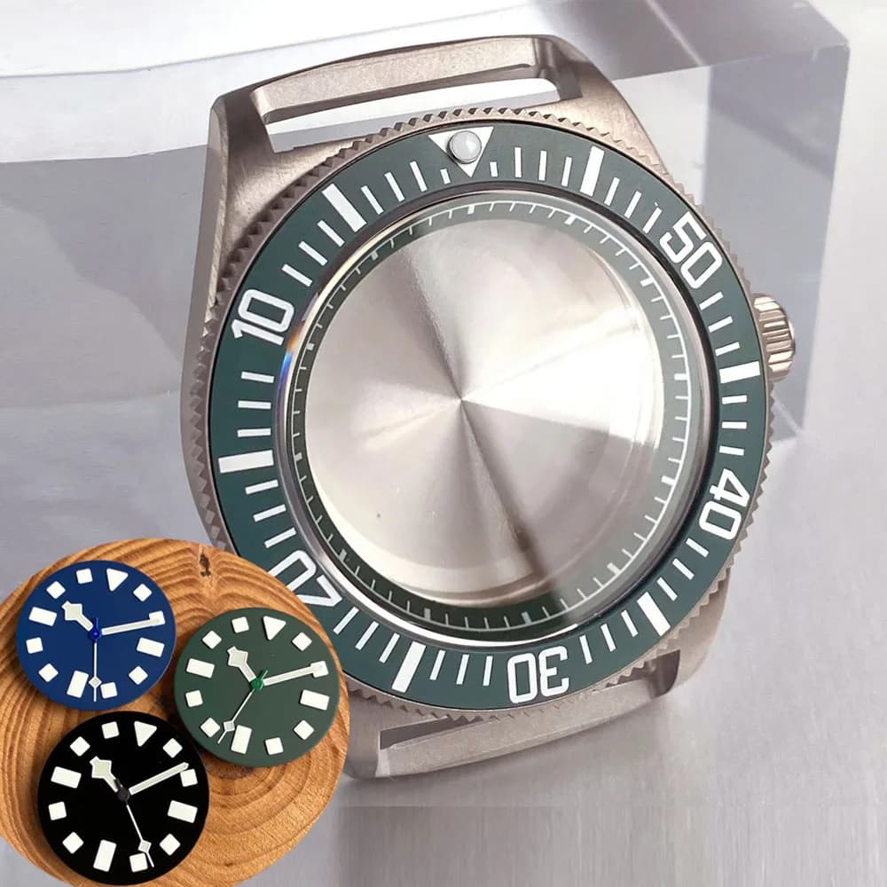 Cassa per Orologio Subacqueo in Titanio 42mm, Quadrante in Zaffiro, Impermeabile 200M, Compatibile con NH35 NH36 NH34, Inserto in Ceramica, Parti di Ricambio Nuove