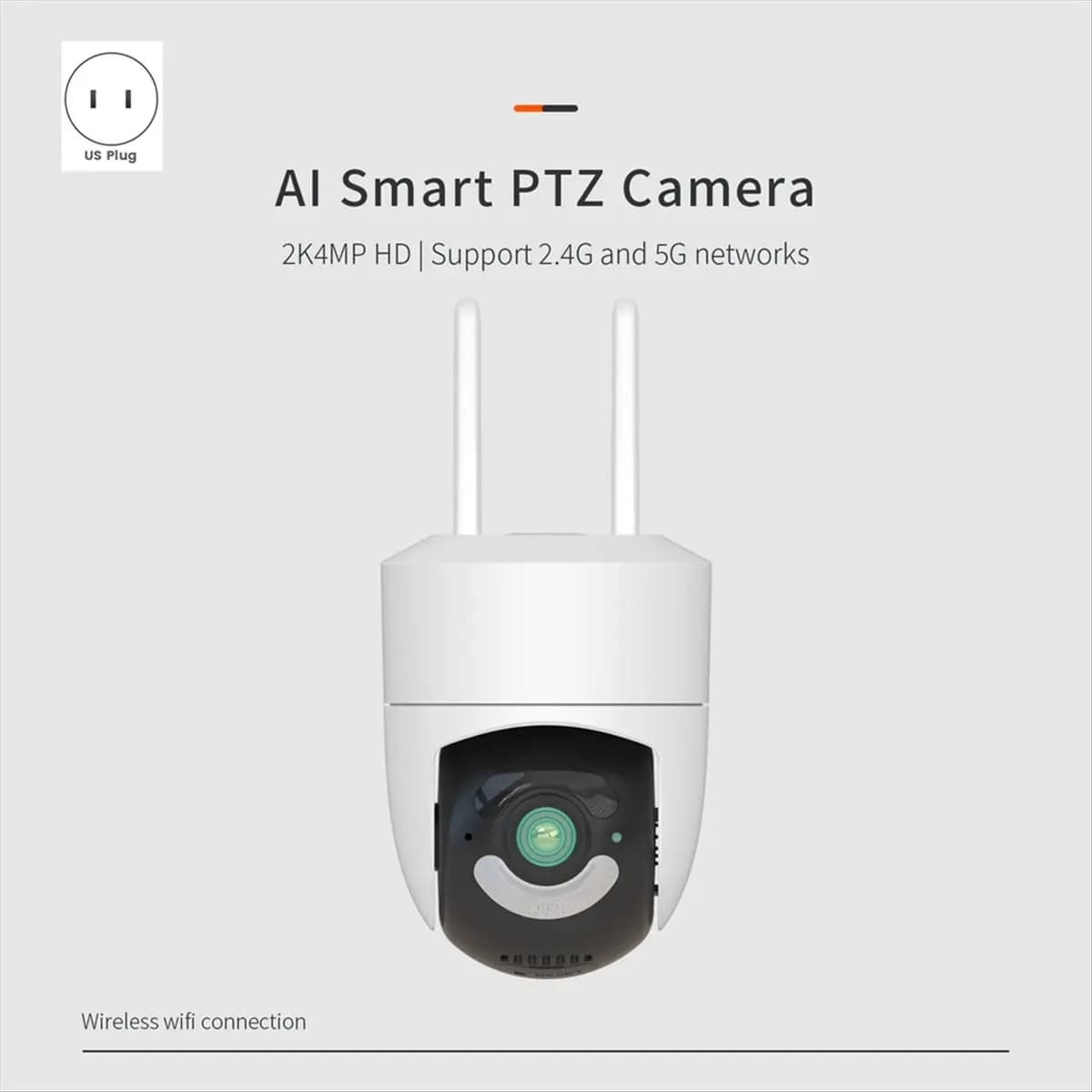 A64I Tuya Smart Camera for Outdoor Wireless WIFI 2.4G/5G HD 4MP Rotatable Surveillance Camera Video Night Vision US Plug