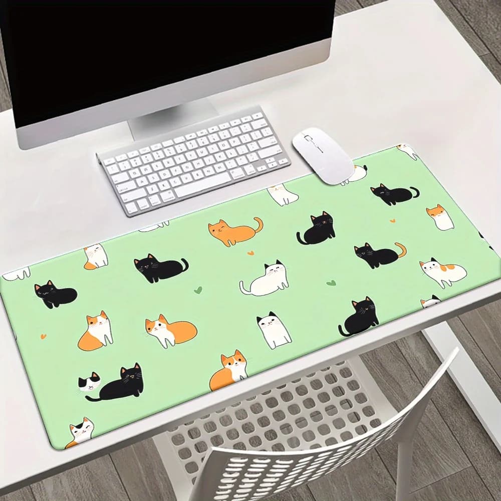 Tappetino per mouse con stampa HD di gatti carini dei cartoni animati - Tappetino da scrivania lavabile e antiscivolo per giochi e uso in ufficio - Regalo perfetto per gli amanti dei gatti