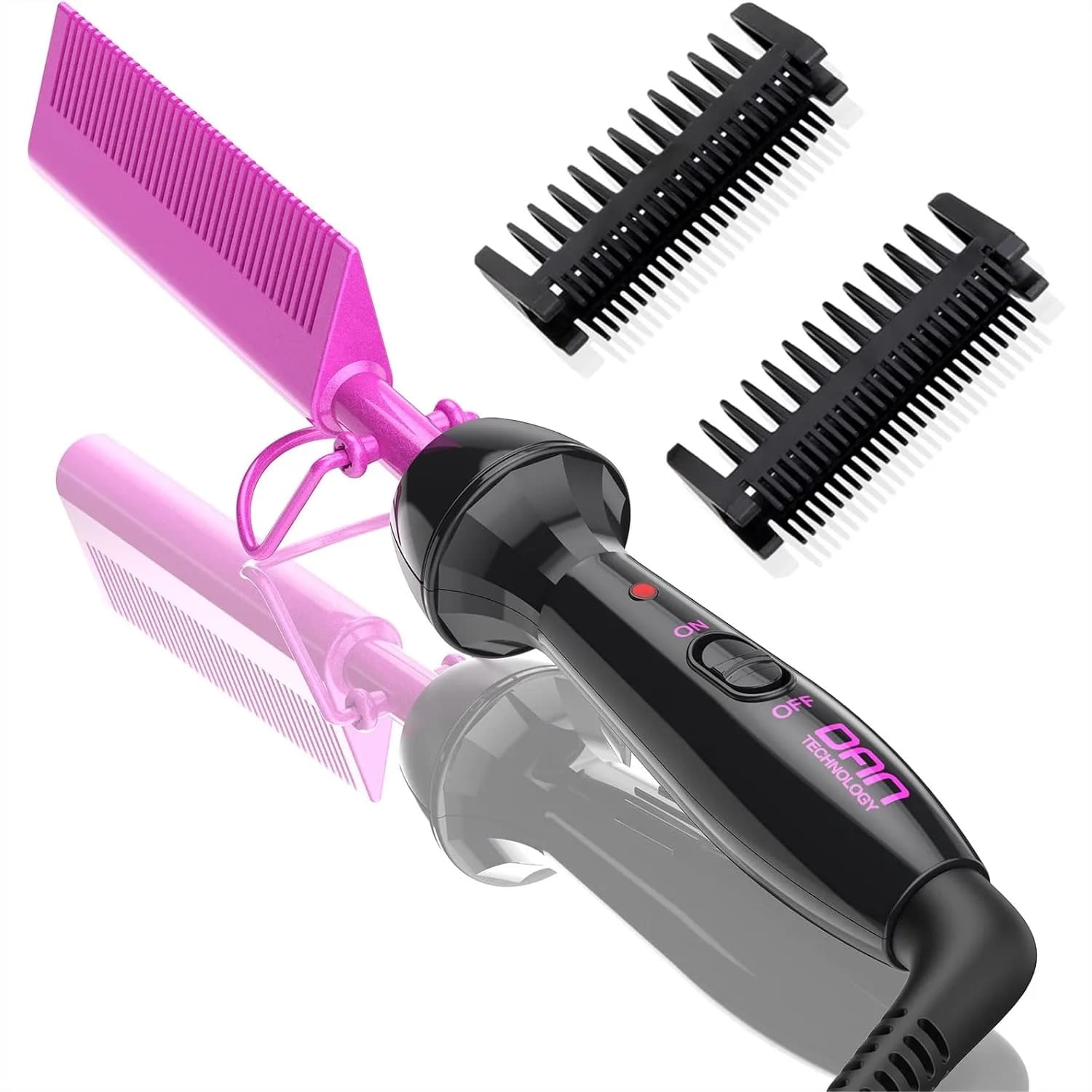 Mini Pettine a Caldo 450 ℉ Piastra Elettrica a Doppia Tensione per Parrucche e Capelli Neri Naturali, Anti-Scottatura, per Viaggi e Uso Domestico