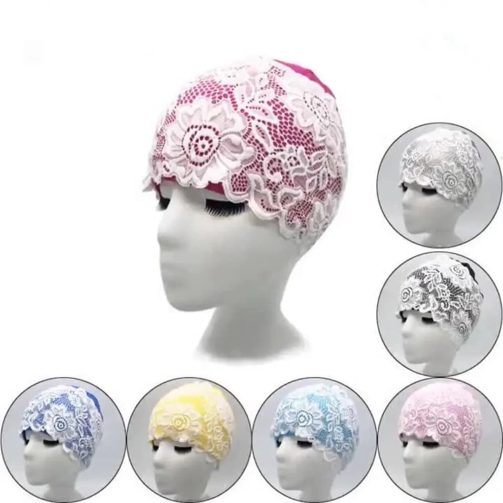 Water Sports Protect Ears Lace Swimming Cap Long Hair Elastic Women Swim Cap Waterproof PU Bathing Cap Female Girls