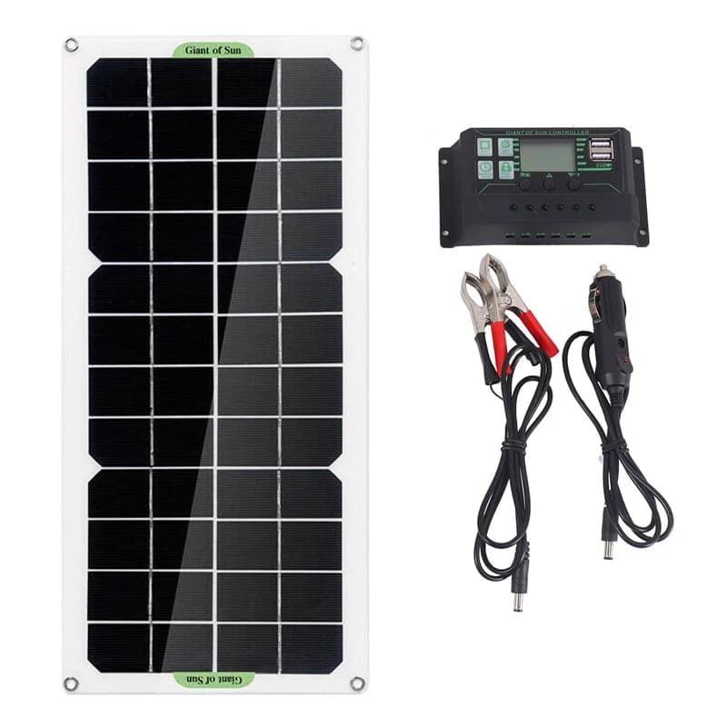 ABJA-30W Pannello solare per auto, furgone, barca, roulotte, camper, caricabatteria portatile da 12 V