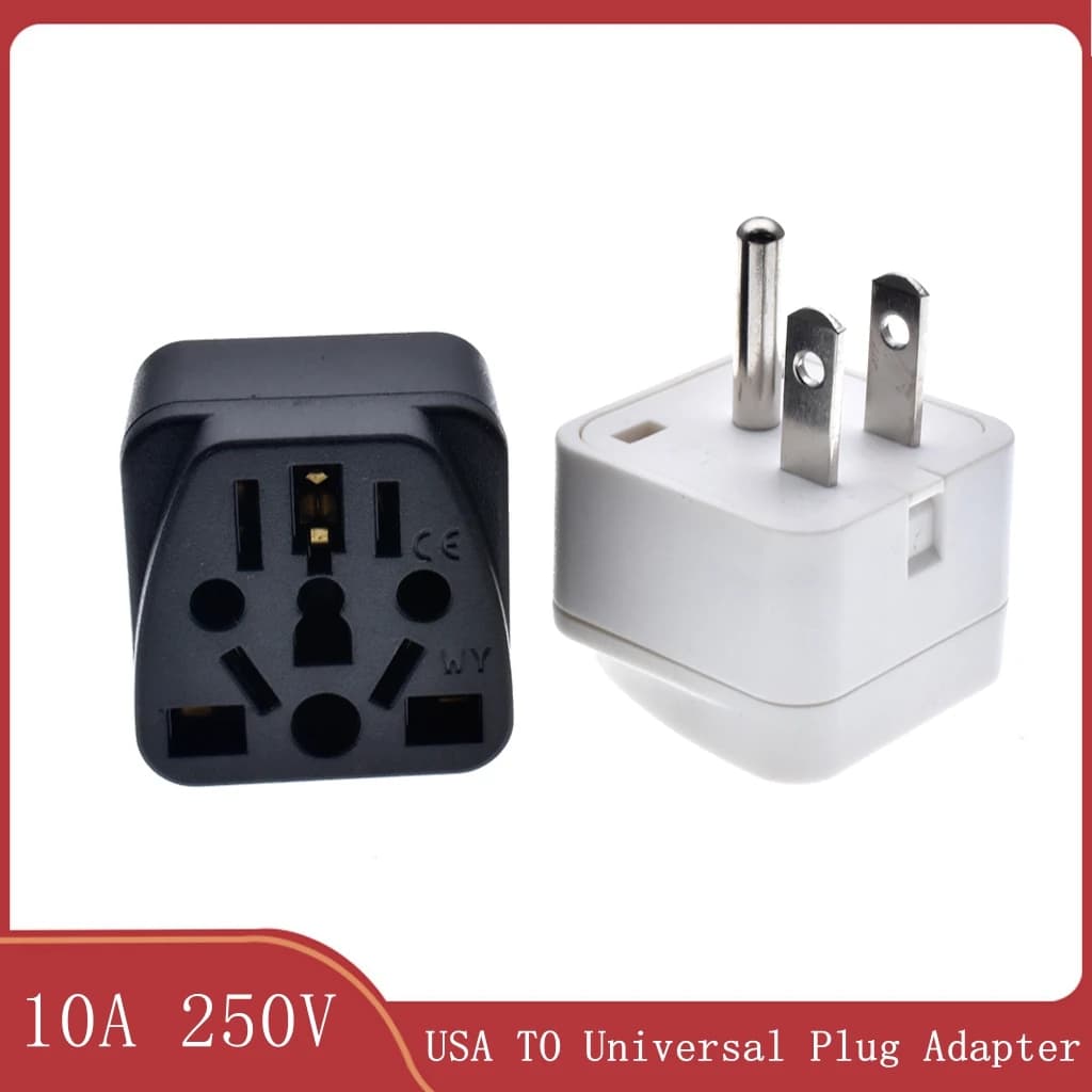 Adattatore per presa da viaggio USA EU/UK/AU/in/CN/JP/Asia/Italia/Brasile verso USA (tipo B), presa da muro USA con messa a terra a 3 poli internazionale