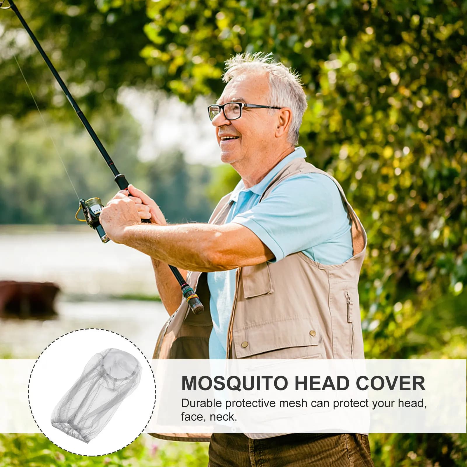 2Pcs Protective Mesh Hat Mosquito Net Veil for Beekeeping Fishing Hunting Walking Holidays Full Face Neck Head Shield