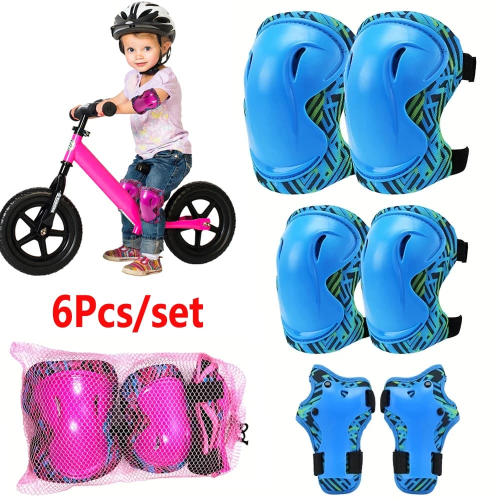Equipaggiamento protettivo per bambini - Ginocchiere e gomitiere per bambini con set di protezioni per i polsi - Design per pattini a rotelle, ciclismo, bici BMX, skateboard
