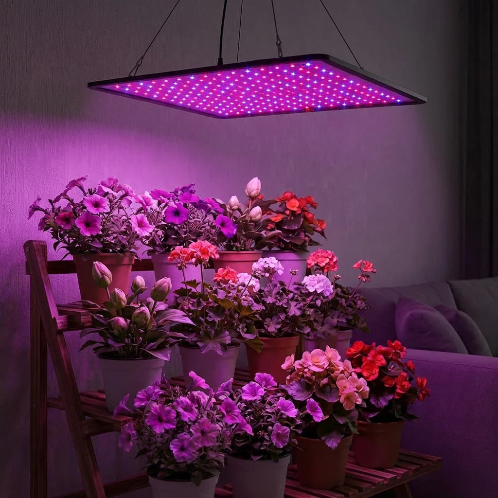 Full spectrum light panel for cultivation, 225 LED for maximum coverage, promotes faster growth from germination to harvest, domestic flowering