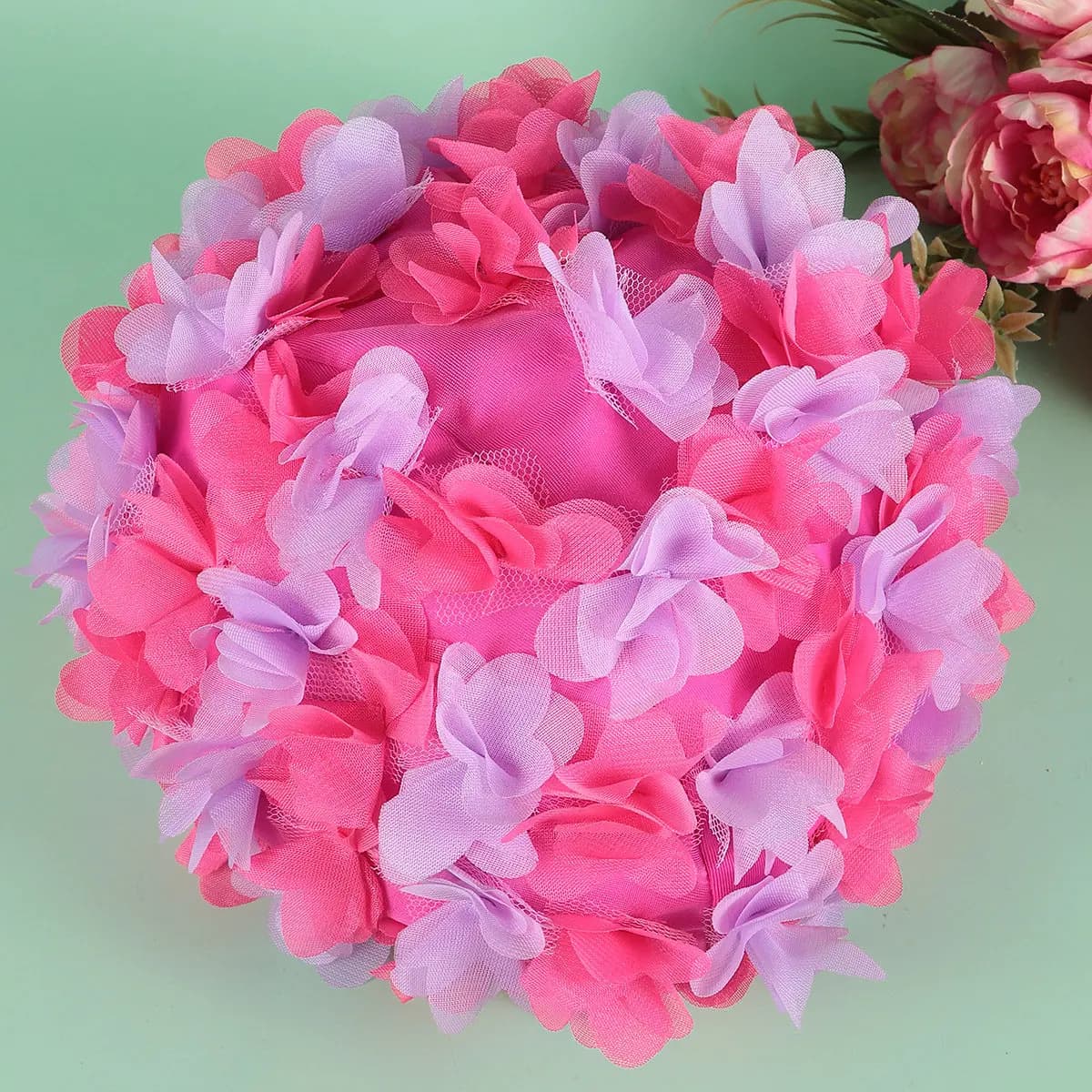 1 Pezzo Cuffia da Nuoto alla Moda con Fiori 3D per Donne, Leggera e Protettiva per Capelli, Regalo Ideale per l'Estate, Spiaggia e Piscina