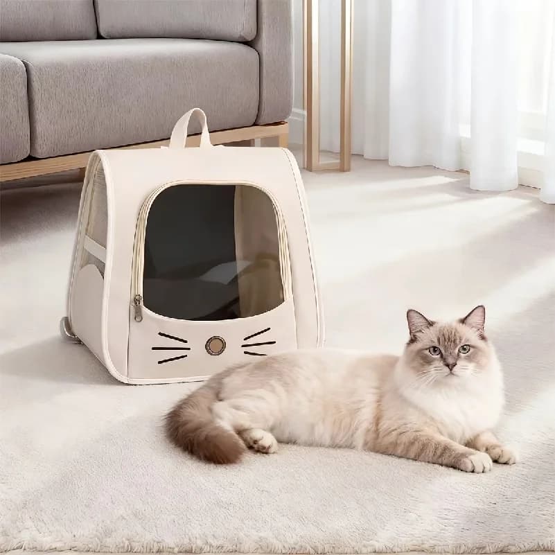 Breathable Pet Backpack Portable Carrier All Season Dog Cat Travel Bag