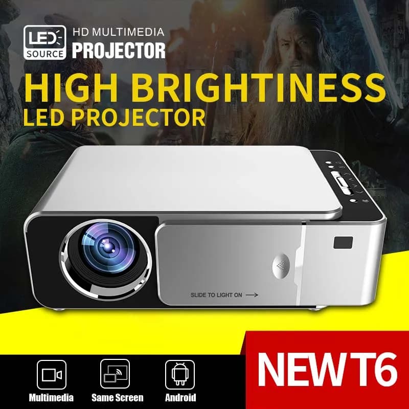 YERSIDA proiettore T6 Full HD Led 2K 4K 4000 Lumen 720p proiettore cinematografico portatile all'aperto proiettore WiFi Android 3D Home Theater