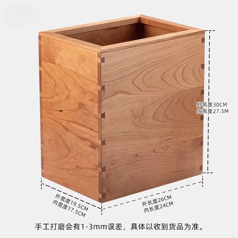 Japanese Solid Wood Trash Can Nordic Creative Wooden Wastebasket Living Room Bedroom Homestay Storage Bucket Home & Garden FYWB