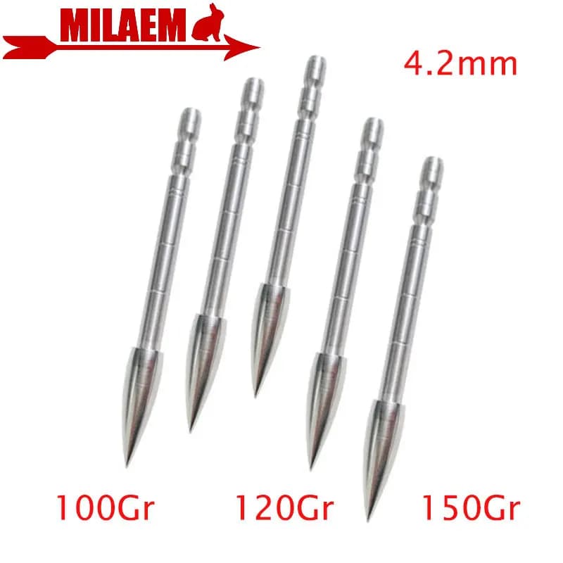 50pcs inserto per tiro con l'arco punta di freccia 100/120/150 Gr ID 4.2mm inserto punta di punta punta di mira accessori per tiro con albero di freccia